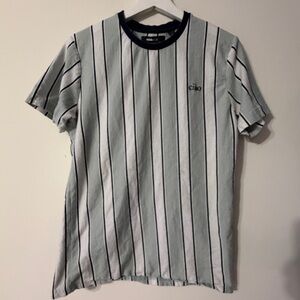Men's Striped White and Black T-Shirt